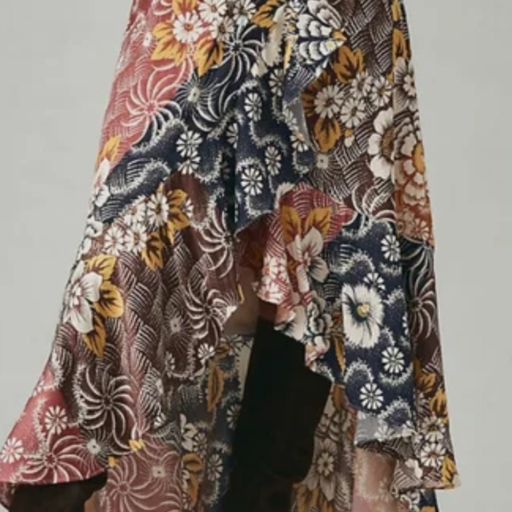 Anthropologie Women's Skirt Maeve Ruffled Maxi Skirt Multicolor Floral Sz Medium - Picture 6 of 12